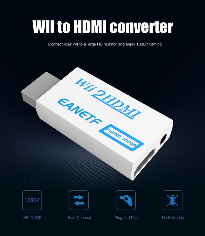 Eanetf Wii to HDMI 1080P Converter - 5ft HDMI Cable with Audio Output, Supports Wii Display 720P, NTSC - Image 4